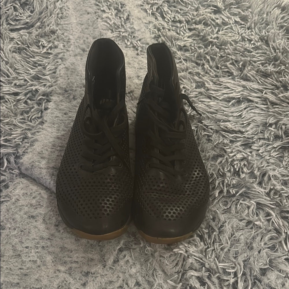 Nobull black leather trainers